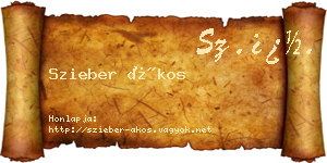 Szieber Ákos névjegykártya
